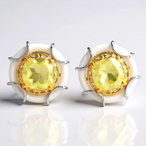 Boucles d'oreilles en argent et Agate blanche (Gems en Vogue)