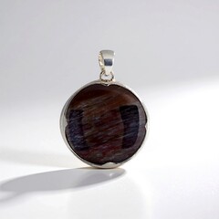 Ciondolo in argento con Legno Fossile