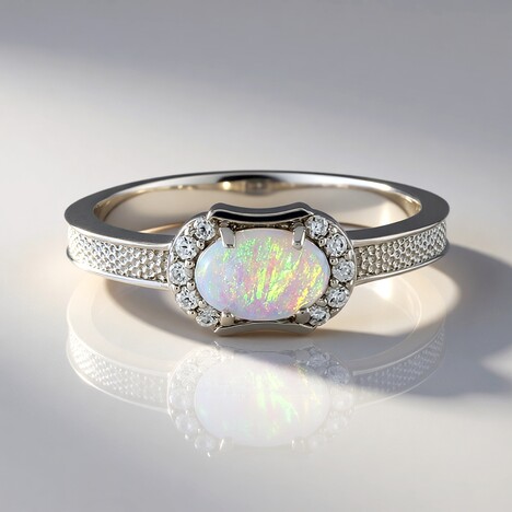 Anello in argento con Opale Australiano