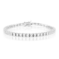 Weißer Topas-Silberarmband
