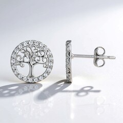 Orecchini in argento con Topazio Bianco