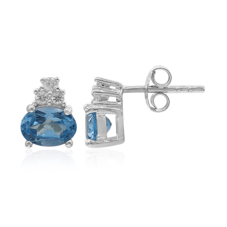 Swiss Blue Topaz Silver Earrings