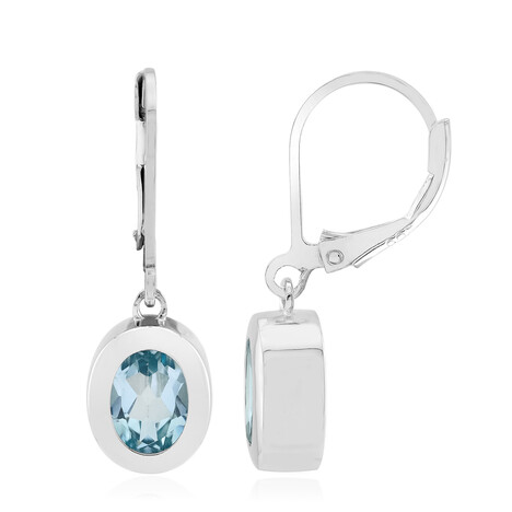 Orecchini in argento con Topazio Blu Cielo (MONOSONO COLLECTION)