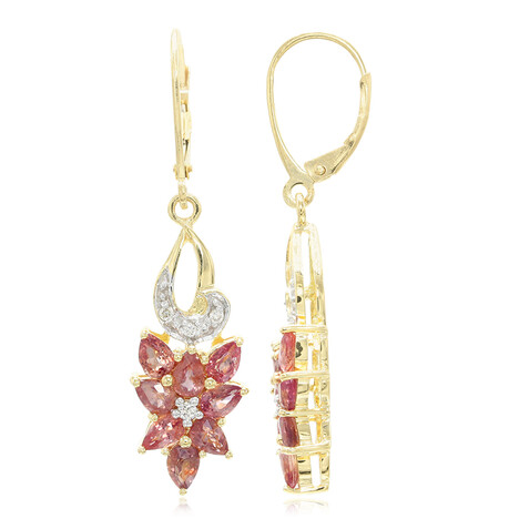 18K Unheated Padparadscha Sapphire Gold Earrings (AMAYANI)