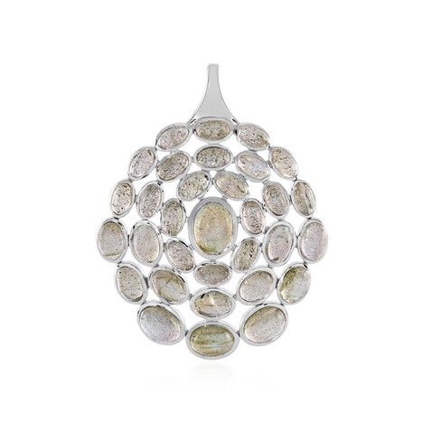 Grüner Maniry-Labradorit-Silberanhänger (KM by Juwelo)