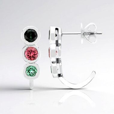 Brazilian Pink Tourmaline Silver Earrings (Pallanova)
