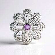 Ciondolo in argento con Ametista Rose de France (MONOSONO COLLECTION)