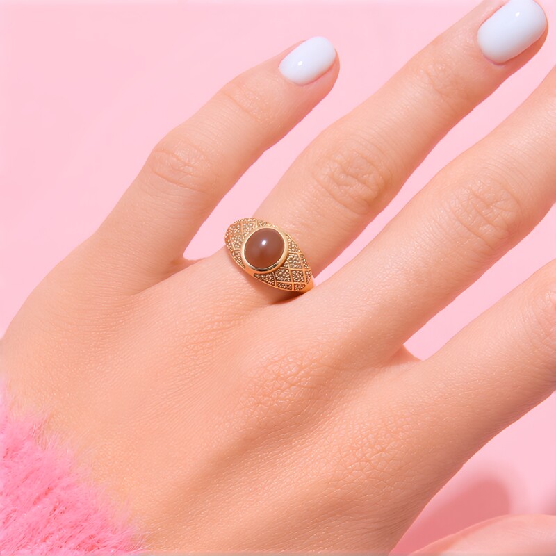 Schokoladen-Mondstein-Silberring (KM by Juwelo)