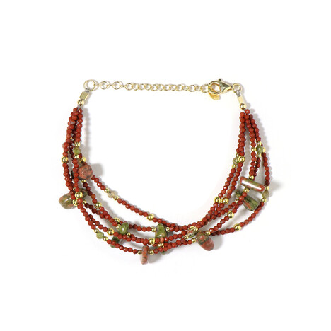 Zilveren armband met unakietstenen (Riya)