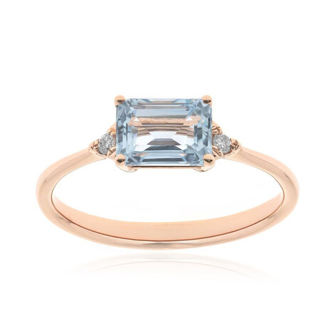 AAA-Brasilianischer Aquamarin-Goldring