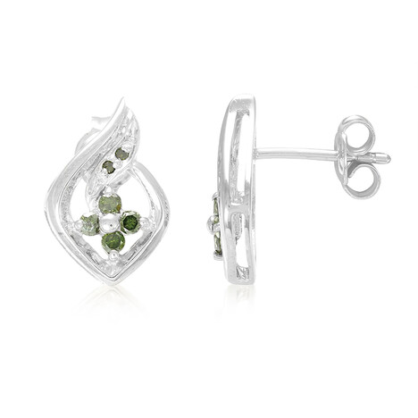 Fancy-Diamant-Silberohrringe