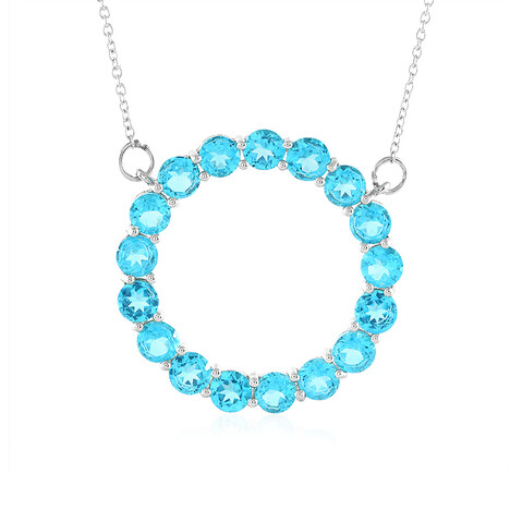 Paraibafarbener Topas-Silbercollier