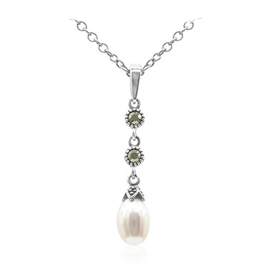 Collana in argento con Perla di Acqua Dolce