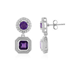 Boucles d'oreilles en argent et Améthyste de Sibérie (de Melo)