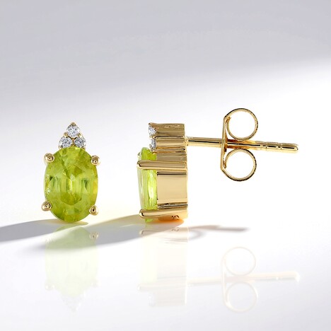 Boucles d'oreilles en or et Sphène