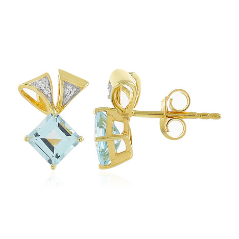 Pendientes en plata con Topacio azul cielo