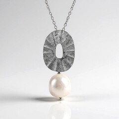 Collana in argento con Perla d'Acqua Dolce Bianca (Joias do Paraíso)