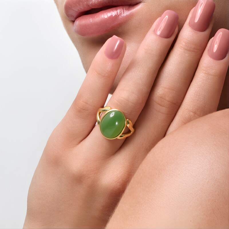 Kanadische Jade-Silberring