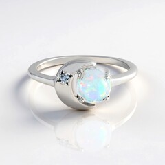 Anello in argento con Opale di Welo