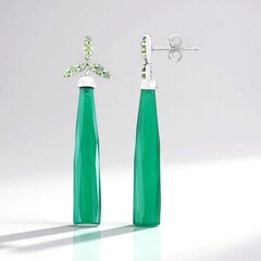 Orecchini in argento con Calcedonio Verde