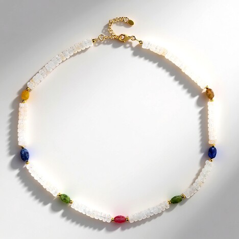 Collana in argento con Zaffiro Fancy