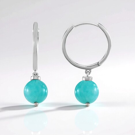 Orecchini in argento con Amazzonite (MONOSONO COLLECTION)