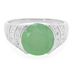 Grüner Chalzedon-Silberring