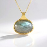 Collana in argento con Labradorite Verde Maniry (KM by Juwelo)