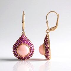 Orecchini in argento con Opale Rosa (KM by Juwelo)