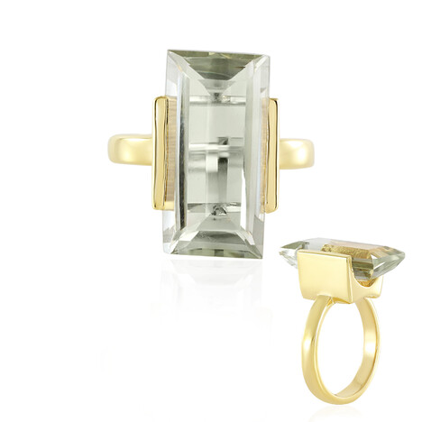 Grüner Amethyst-Silberring