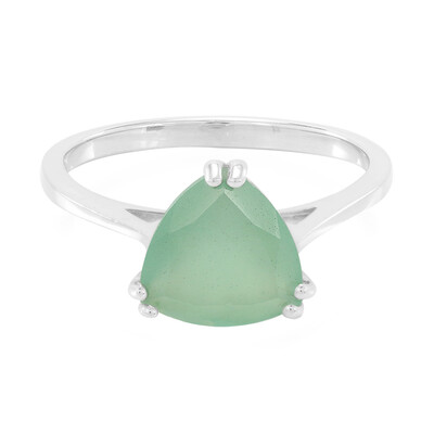 Bague en argent et Calcédoine verte