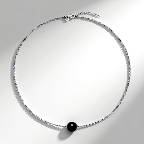 Collana in argento con Onice Nero (MONOSONO COLLECTION)