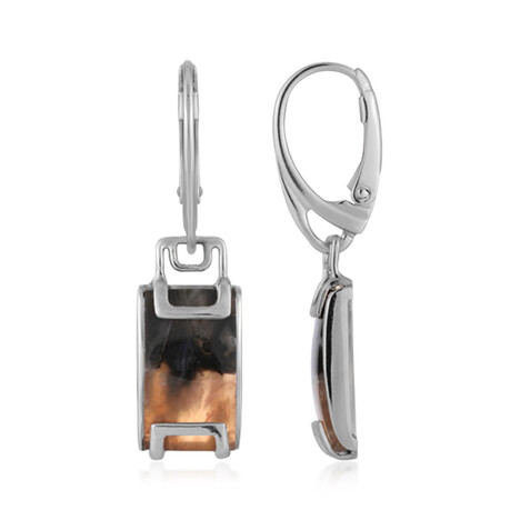 Java-Feder-Karneol-Silberohrringe (Bali Barong)