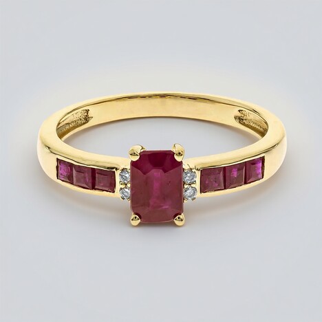 Anello in oro con Rubino Mozambico AAA