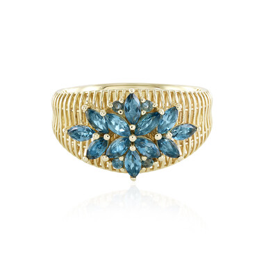 Londonblauer Topas-Goldring (Ornaments by de Melo)