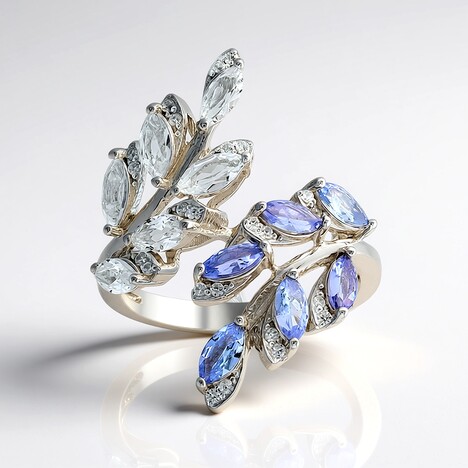 Anello in argento con Topazio Bianco