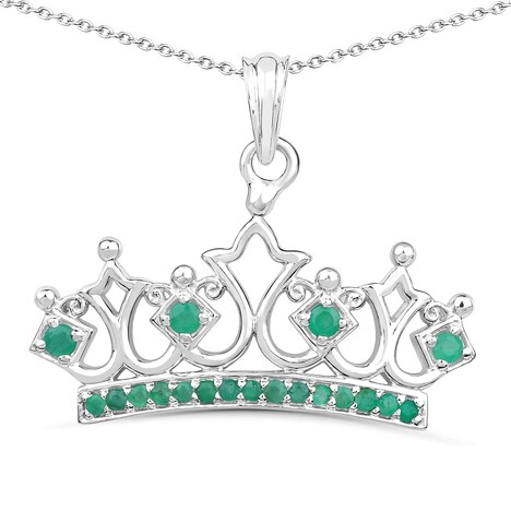 Zilveren halsketting met Socoto smaragden