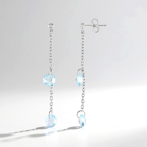 Orecchini in argento con Topazio Blu Cielo