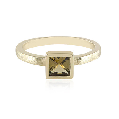 Nicht erhitzter Gelber Tansanit-Goldring (Adela Gold)