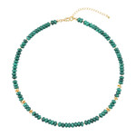 Zilveren halsketting met Malachieten