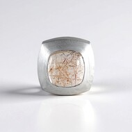 Pendentif en argent et Quartz rutile (Cheveux de Vénus) (MONOSONO COLLECTION)