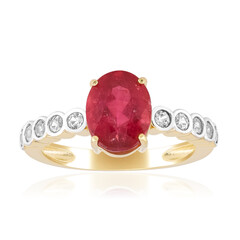 Gouden ring met een Californiaanse roze toermalijn