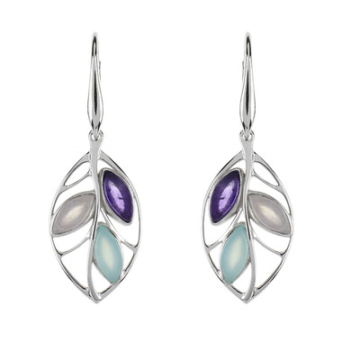 Orecchini in argento con Agata Blu (dagen)