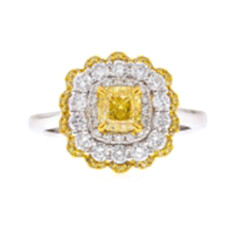 Anillo en oro con Diamante amarillo SI2