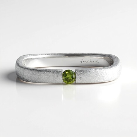 Bague en argent et Diamant vert (de Melo)