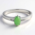 Anello in argento con Crisoprasio Imperiale