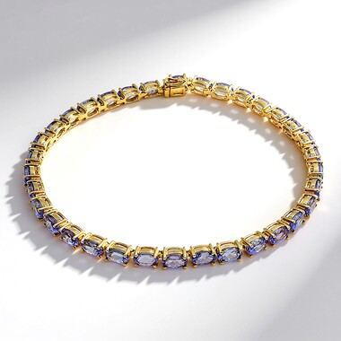Gouden armband met AAA tanzanieten
