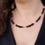 Stalen halsband met Zwarte Hematieten (Riya)