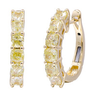 Boucles d'oreilles en or et Diamant SI2 jaune (CIRARI)