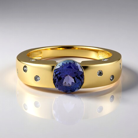 Anello in oro con Tanzanite AAA (de Melo)
